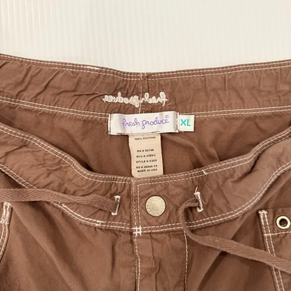 Fresh Produce Capri Pants Brown Cotton Women’s XL Coastal Casual Resort Natural - Picture 3 of 16